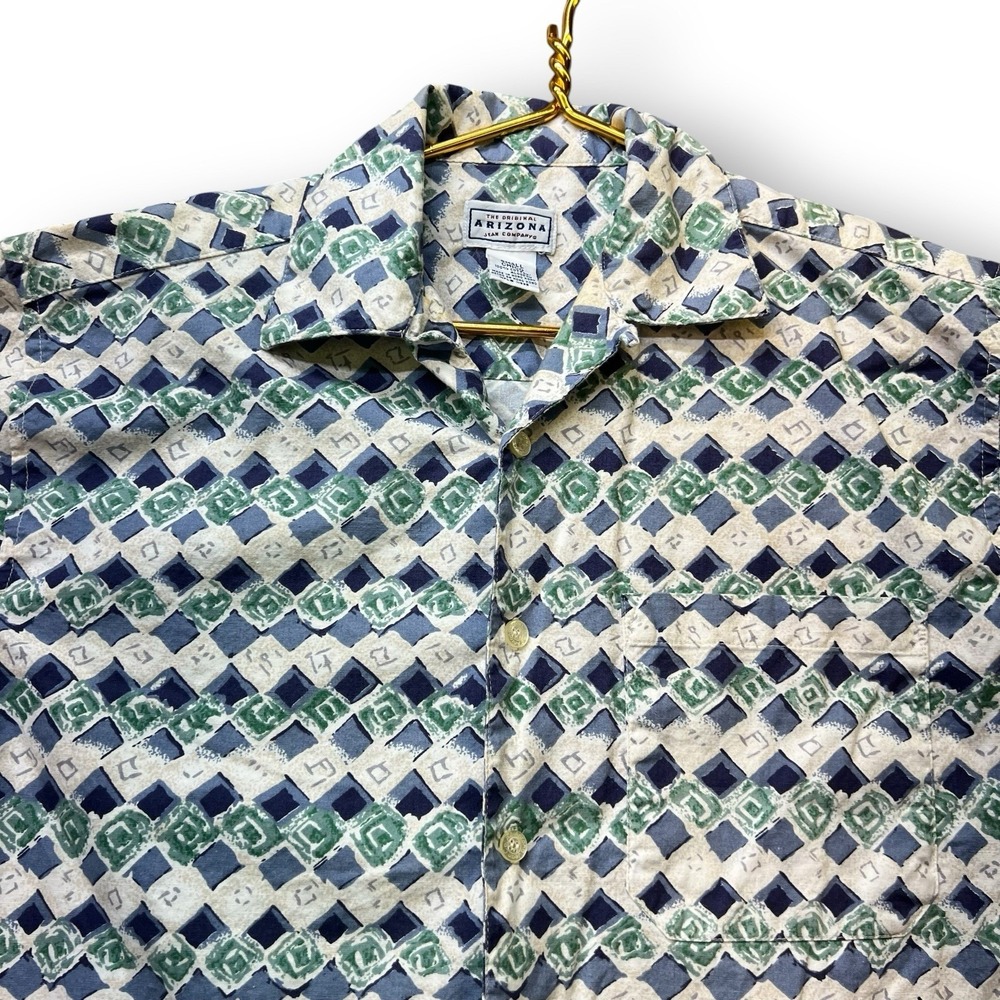 Vintage Arizona Jean Company Southwestern Aztec Western Shirt Men's Small 90s